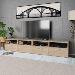 Muebles de TV 2 piezas de madera multicapa 95x35x36 cm Roble