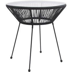 Mesa de comedor VIDAXL Negro Ratán (70x74 cm)