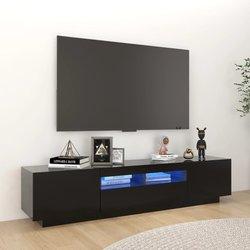 Soporte para TV con luces LED negro 180x35x40 cm