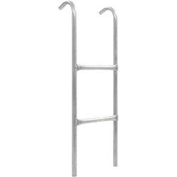 vidaXL Escalera de cama elástica de 2 peldaños acero plateado 102,6 cm