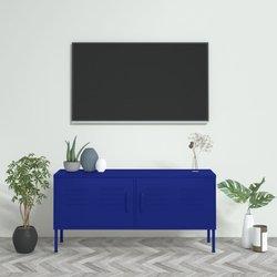 Mueble TV azul marino 105x35x50 cm en acero