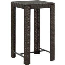 Mesa de Bar de jardín marrón 60,5x60,5x110,5 cm Polyrattan