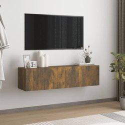 vidaXL Mueble de pared TV contrachapado roble ahumado 120x30x30 cm