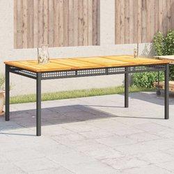 Mesa De Jardín VIDAXL Negro Poli Ratán (180x90x75 cm)