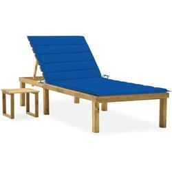 Tumbona VIDAXL Azul Madera (200x70x77 cm)