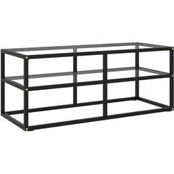 vidaXL Mueble para TV de vidrio templado negro 100x40x40 cm