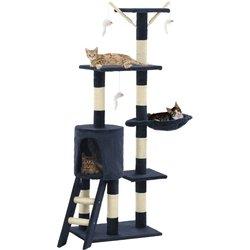 Árbol para Gatos con Arañazos en Sisal 138 cm Azul Oscuro