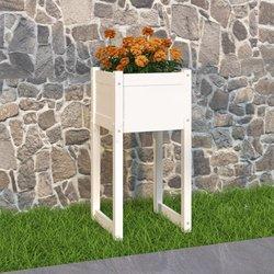 vidaXL Jardinera madera maciza de pino blanco 40x40x81 cm