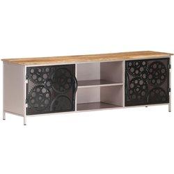 vidaXL Mueble para TV de madera de mango rugosa 120x30x40 cm