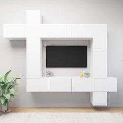 Conjunto 9 de mueble para TV de VIDAXL madera de ingeniería blanco