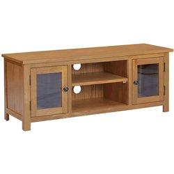 Mueble de TV de roble macizo 110x35x44 cm