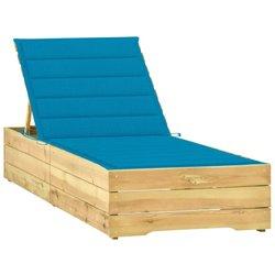 Tumbona VIDAXL Azul Madera (198 x 68x(28-75) cm )