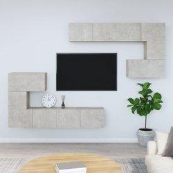 vidaXL Mueble de pared de TV madera contrachapada gris hormigón