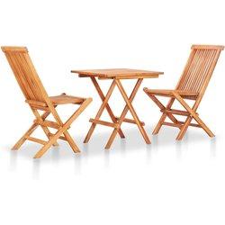 Plegable de madera maciza de teca 3 piezas Bistro Set