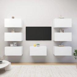 Soporte de TV Muebles 7 piezas Blanco 30,5x30x60 cm Madera multicapa