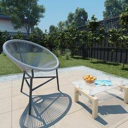 Silla de jardín Acapulco en polyrattan gris