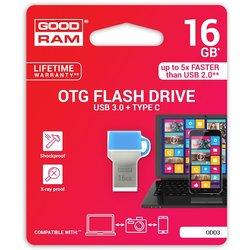 Goodram 16GB USB 3.0 unidad flash USB USB Type-A / USB Type-C 3.0 (3.1 Gen 1) Azul