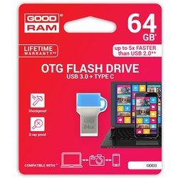 Goodram 64GB USB 3.0 unidad flash USB USB Type-A / USB Type-C 3.0 (3.1 Gen 1) Azul