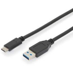 Cable usb a a usb c digitus 3.1 ce sw 10 gb/s negro 1 m