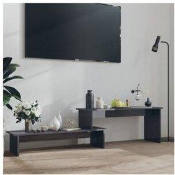 vidaXL Mueble para TV de aglomerado gris brillante 180x30x43 cm