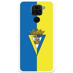 Funda para Xiaomi Redmi Note 9 del Cádiz Escudo Fondo Bicolor - Licencia Oficial