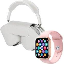 Pack Smartwatch 9 Max + Auriculares Pro Rosa/Blanco