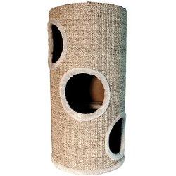 Rascador Beige con agujeros para gatos 36x36x70 cm