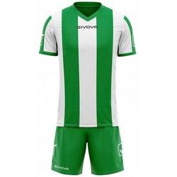 Givova Conjunto de fútbol Camiseta con Pantalones cortos Kit Catalano Verde / Blanco