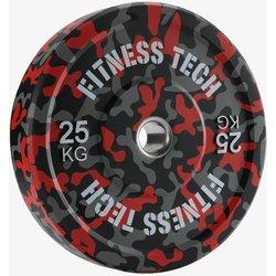 Disco de Musculación FITNESS TECH Camuflaje Rojo (25 kg)