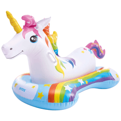 Colchoneta hinchable infantil unicornio INTEX,  Diversión Acuática para Niños, Resistente y Segura, Ideal para el Verano, Flotador Unicornio INTEX, 163x86 cm, Colchoneta Unicornio para niños, Unicornio Inflable, Peso máximo 40 Kg.