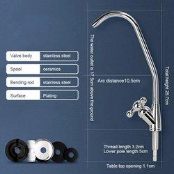 Grifo Osmosis acero inoxidable  cromado, 1/4 pulgadas, conexión de ósmosis inversa, purificador de agua potable - Generico