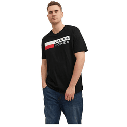 Camiseta para Hombre JACK & JONES (5XL - Negro)