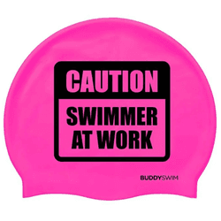 Buddyswim Gorro De Natación Caution Swimmer At Work Silicone