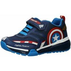 Deportiva Geox Marvel Capitán América J Bayonyc, luces, alta transpiración, cierre de velcro, zapatillas bajas