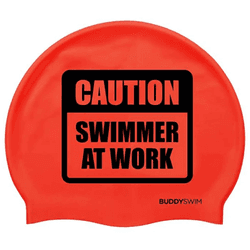 Buddyswim Gorro De Natación Caution Swimmer At Work Silicone