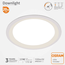 STARLED Downlight LED 20W Circular – OSRAM CHIP DURIS E 2835 – CCT – UGR19