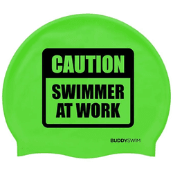 Buddyswim Gorro De Natación Caution Swimmer At Work Silicone