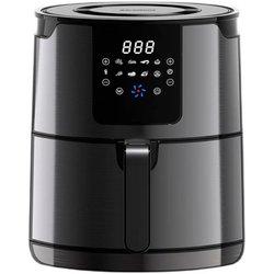 Freidora sin Aceite 4L - freidora de aire caliente con 1400W - Freidora de aire negra, Carcasa Con Acero Inoxidable, - 8 Modos air fryer - pantalla LED táctil - cesta antiadherente, temporizador, Inox, Just Perfecto