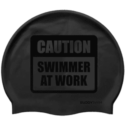 Buddyswim Gorro De Natación Caution Swimmer At Work Silicone