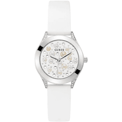 Reloj GUESS Mujer (Piel - Blanco)