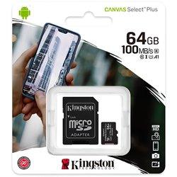 Tarjeta de memoria Micro SD Kingston de 64GB / Class10 / 100MB/S