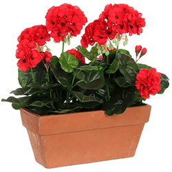 Planta artificial geranio rojo 29 cm de altura