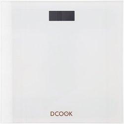 Báscula de baño 180kg DCook GALLERY, es un dispositivo elegante en color blanco con una superficie de vidrio templado de 6mm, Puede Pesar en Kilo y en Libra. Balanza de Cuerpo, Peso para Persona