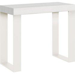 Consola extensible 90x40/300 cm Tecno Fresno Blanco estructura Blanca