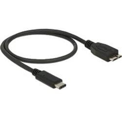 Cable USB DELOCK USB C/Micro-USB B 0.5 m Macho/Macho Negro