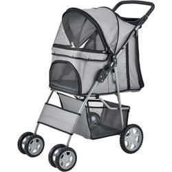 Nova Carrito para mascotas impermeable Hundebuggy acero / poliéster 100x38x80cm - Gris [pro.tec]