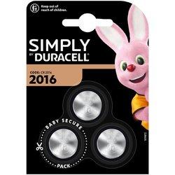 Pack pilas DURACELL 2016 x3 simply