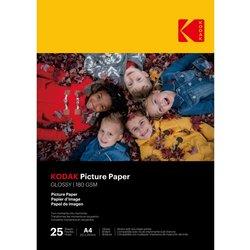 Kodak 9891624 25 Hojas Papel Fotográfico Brillante A4 180g/m² para Impresión de Inyección de Tinta