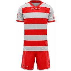 Givova Conjunto de rugby Camiseta con pantalones cortos gris/rojo