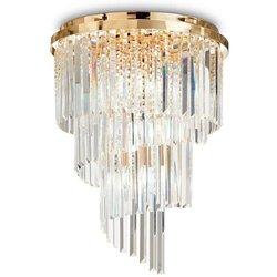 Carlton Contemporary Techo Metal-Cristal Oro 12 Luces E14